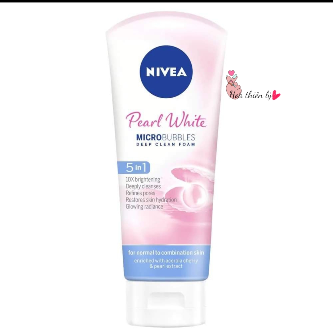 Sữa rửa mặt NIVEA Pearl White giúp trắng da ngọc trai