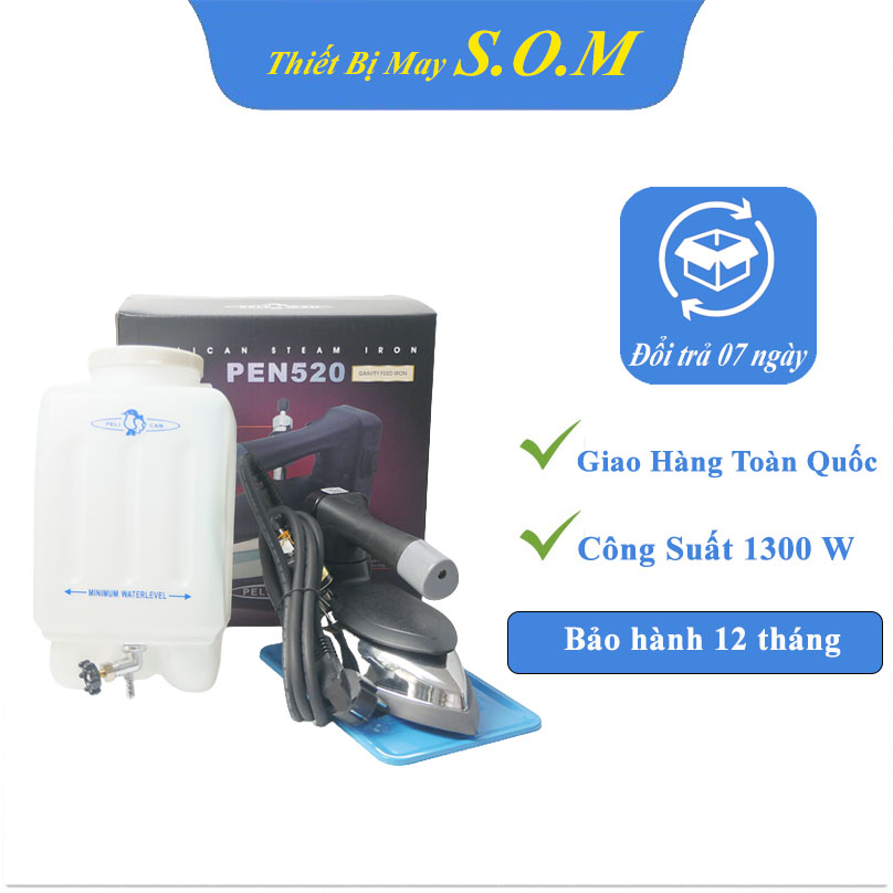 Bàn ủi hơi nước công nghiệp pelican pen 520 > bàn ủi bình treo hàn quốc pen 520