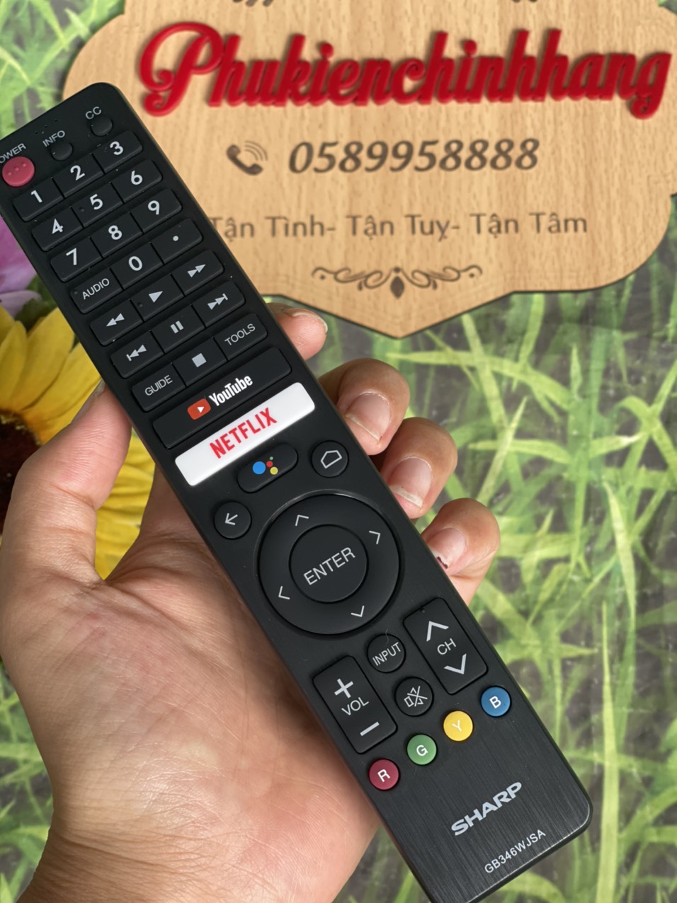 Remote điều khiển tivi SHARP micro điều khiển giọng nói android tv GB346WJSA (Tặng pin - Mic)