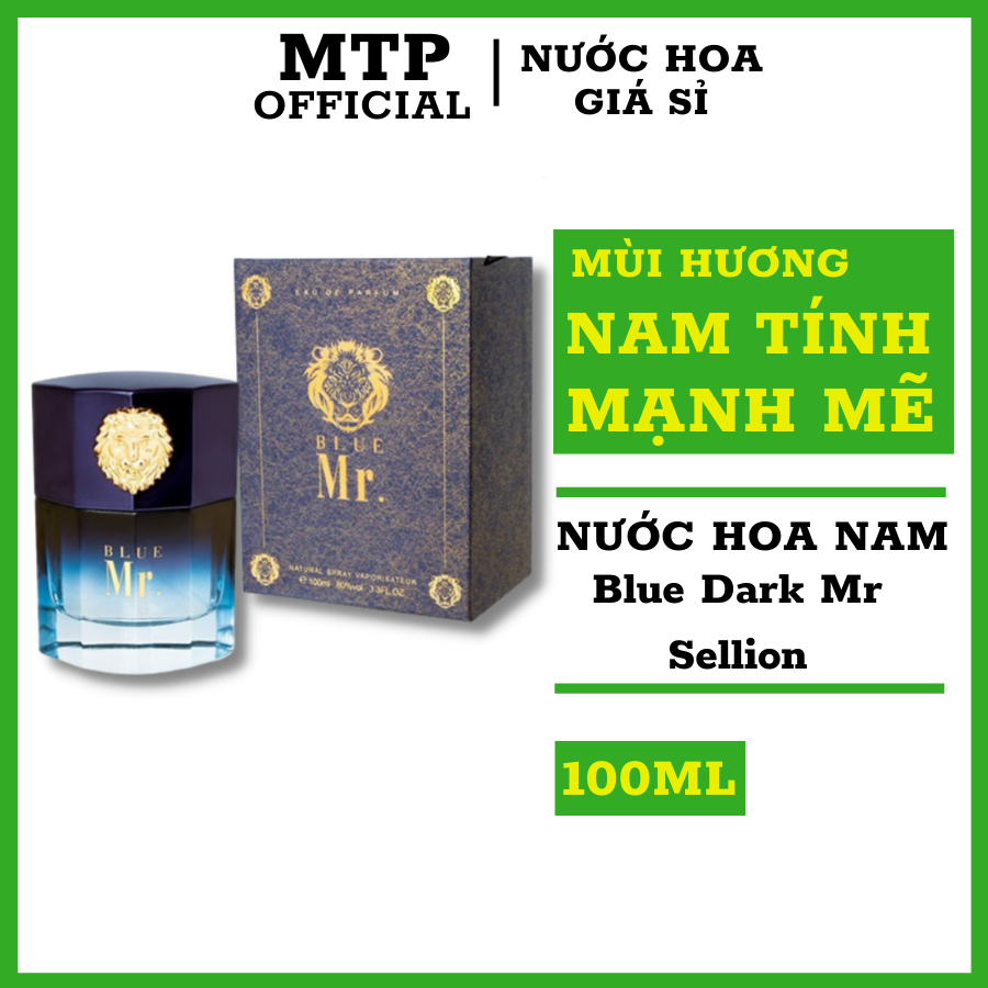 Nước hoa nam blue dark mr sellion đầu sư tử dung tích 100ml