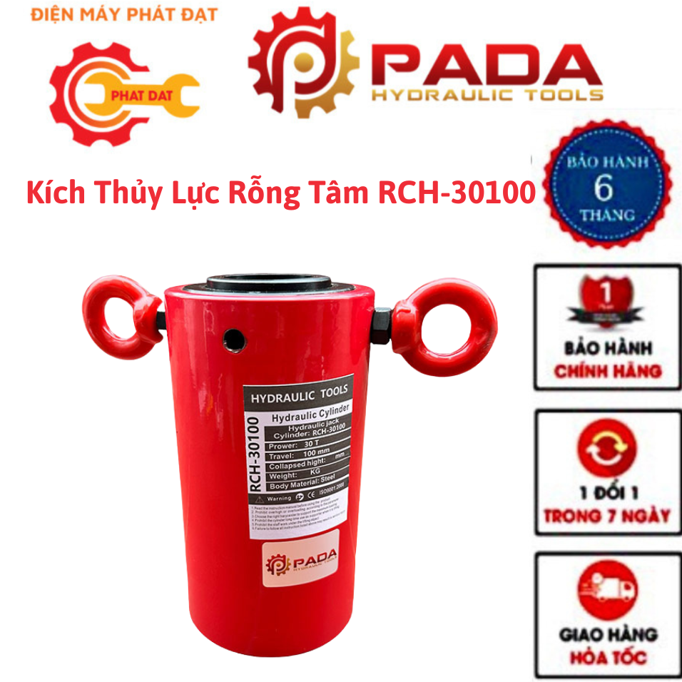 Kích Thủy Lực RCH-30100 - Lực Kích 30 Tấn - Hành Trình 100mm - Bảo Hành 6 Tháng Giá 6,864,000 Đồng*Miễn phí vận chuyển