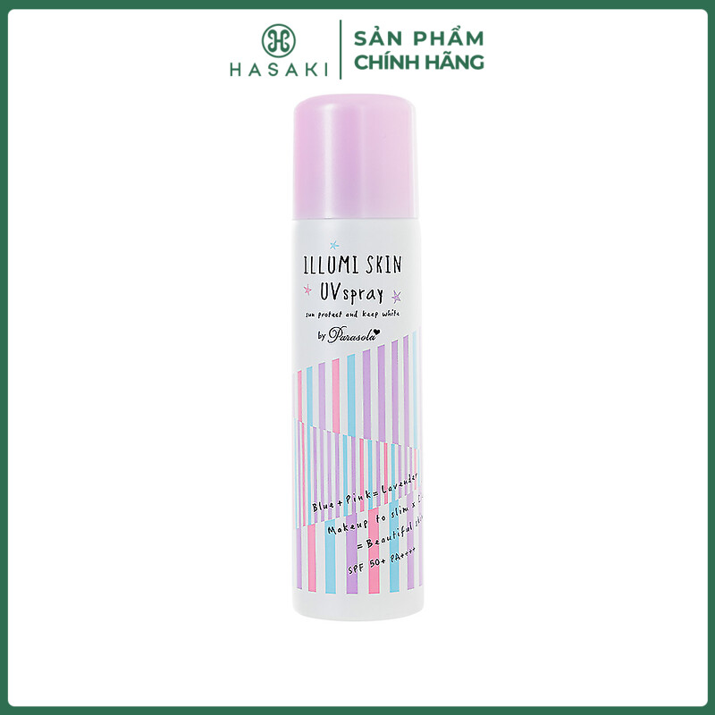 Xịt chống nắng naris cosmetic spf50+/pa+++ parasola illumi skin uv spray 80g