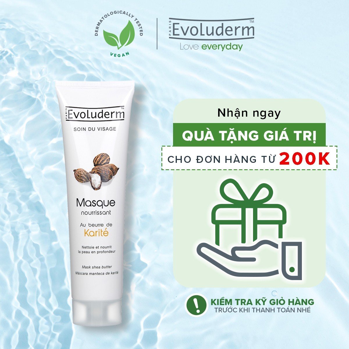 Mặt nạ dưỡng da Evoluderm chiết xuất Bơ hạt mỡ 150ml