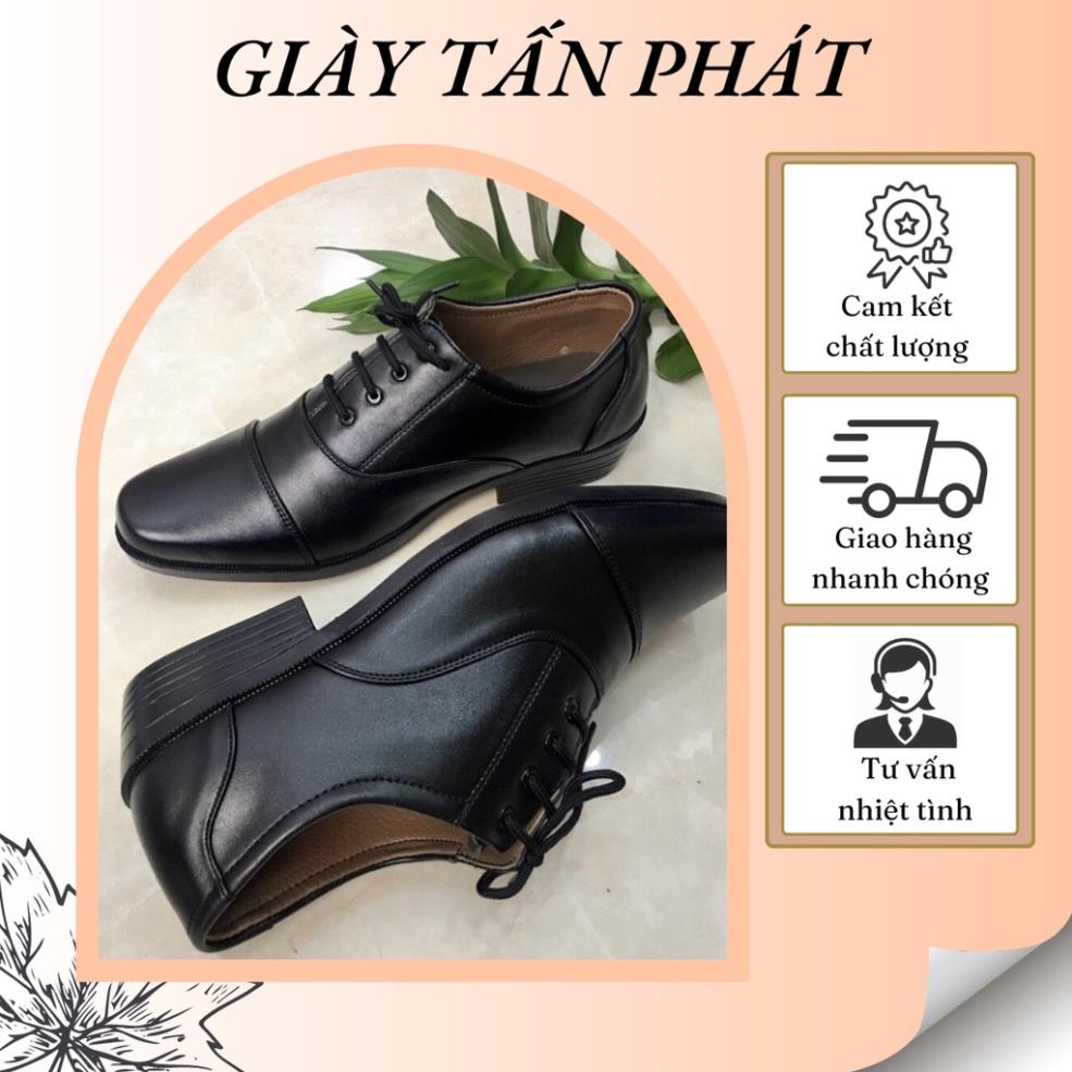 Giày Tây Nam Công Sở - Giày Lười Quân Đội Buộc Dây Cao Cấp Đế Cao, Có Khâu Đế Chắc Chắn