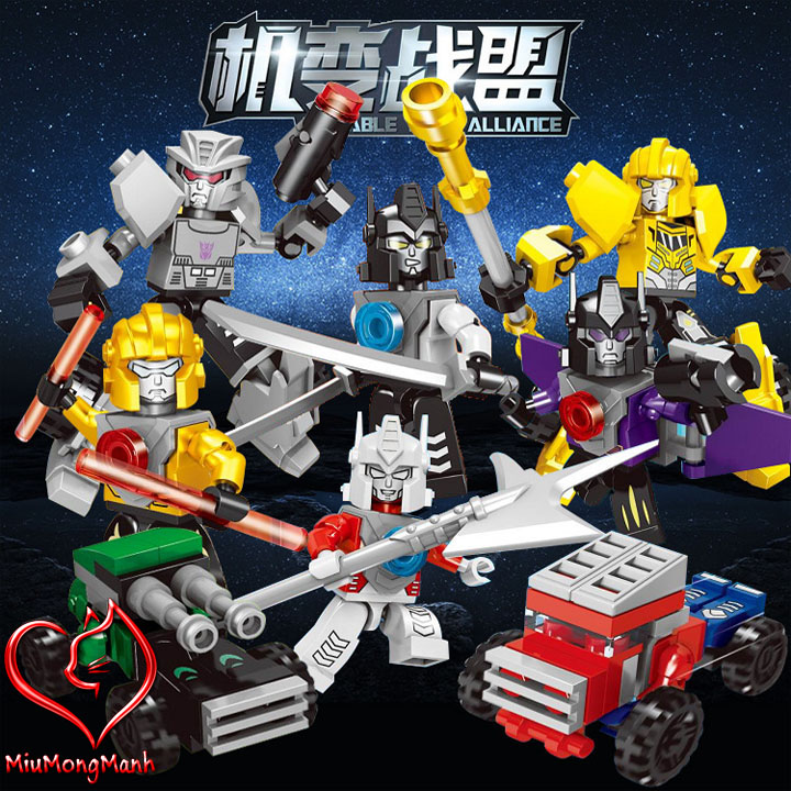 Combo 2 Robot Biến Hình 3 Trong 1 Transformer Lego Hsanhe Đồ Chơi Lắp Ráp Xếp Hình