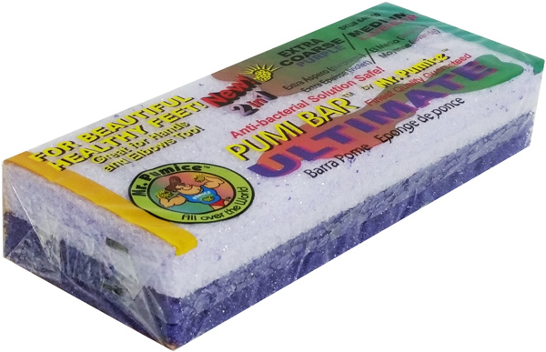 Bọt biển nhân tạo chà gót chân 2 mặt tím trắng hãng Mr.Pmice