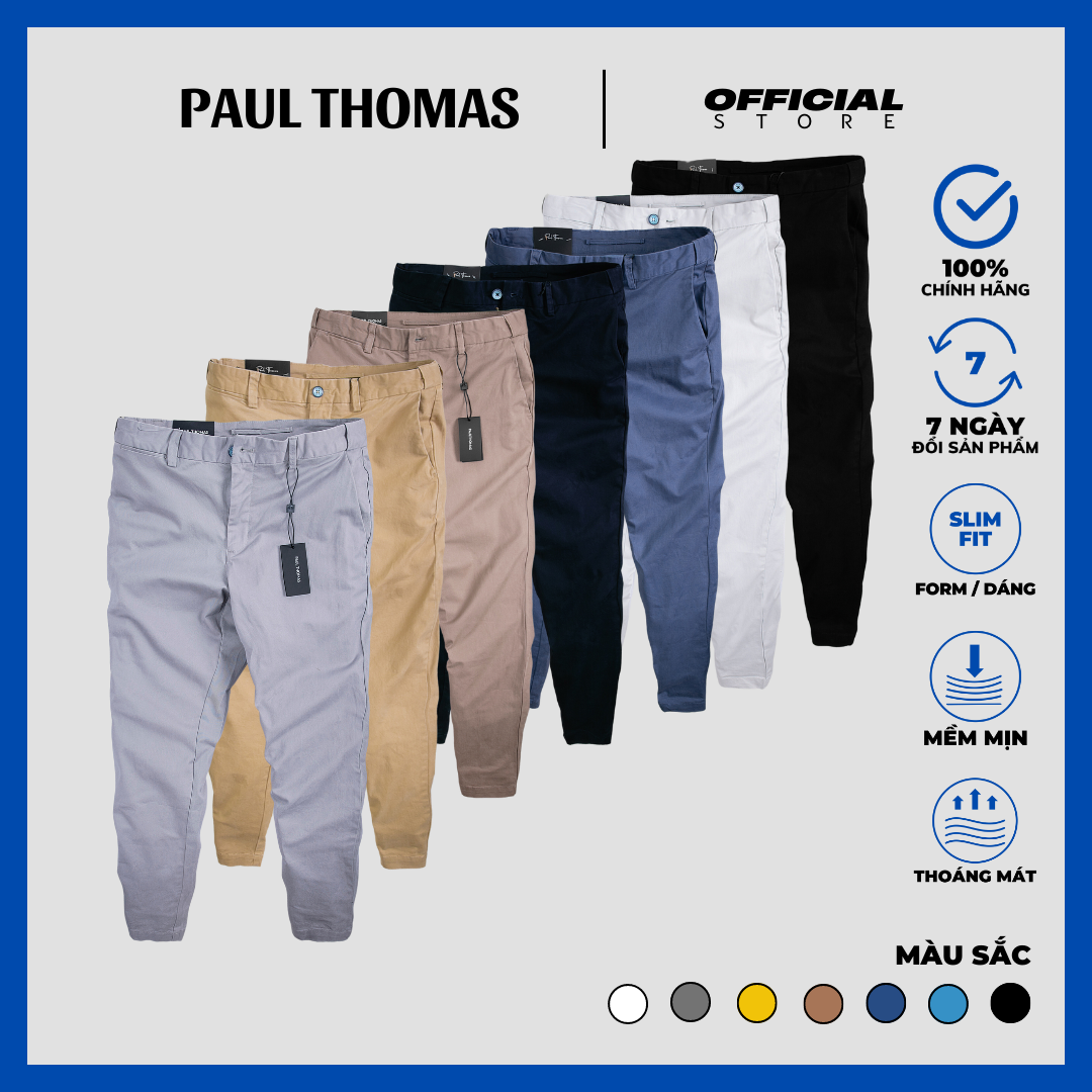 Quần dài kaki cơ bản cạp chun - paul thomas