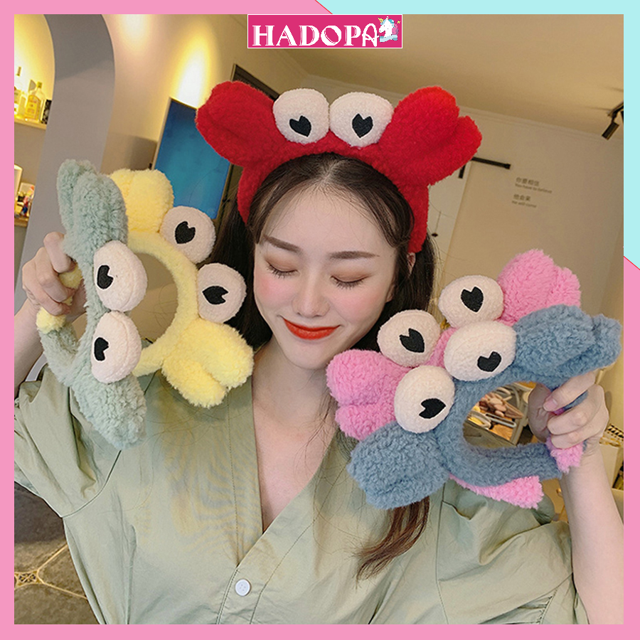 Băng Đô Cài Tóc Rửa Mặt Cho Nữ Dễ Thương Cute Phong Cách Hàn Quốc Tai Mèo, Càng Cua Cá Tính HADOPA