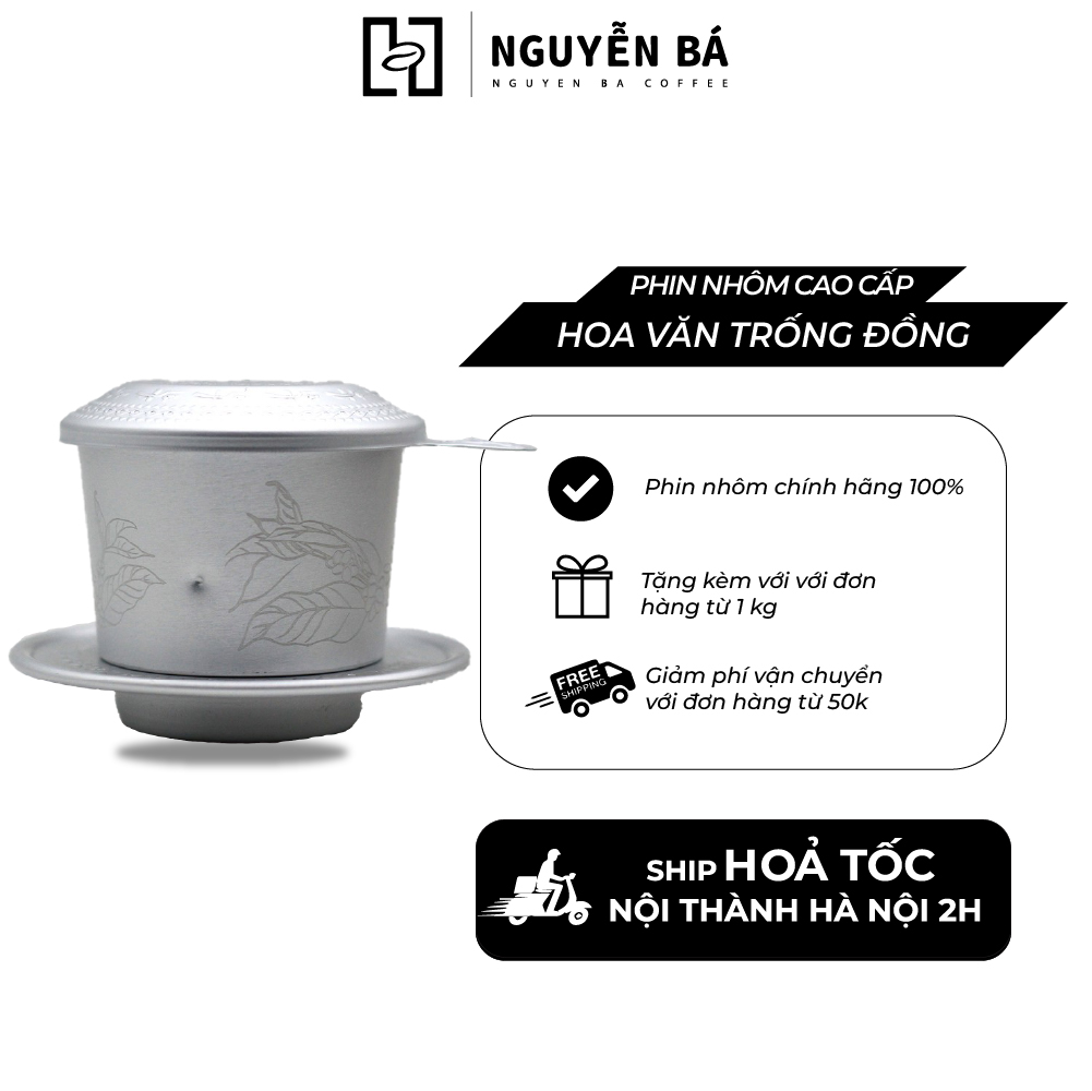 Phin Cà Phê Trung Nguyên - Phin Nhôm Cao Cấp Hoa Văn Trống Đồng