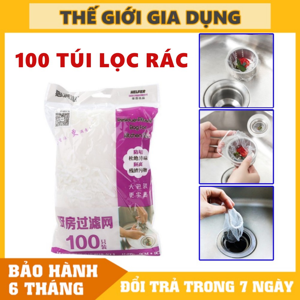 Túi Lọc Rác Bồn Rửa Chén Thông Minh-Tự Hủy Sinh Học-Có Chun Ở Miệng Giúp Dễ Dàng Sử Dụng-Có Thể Chặn Rác Nhà Tắm