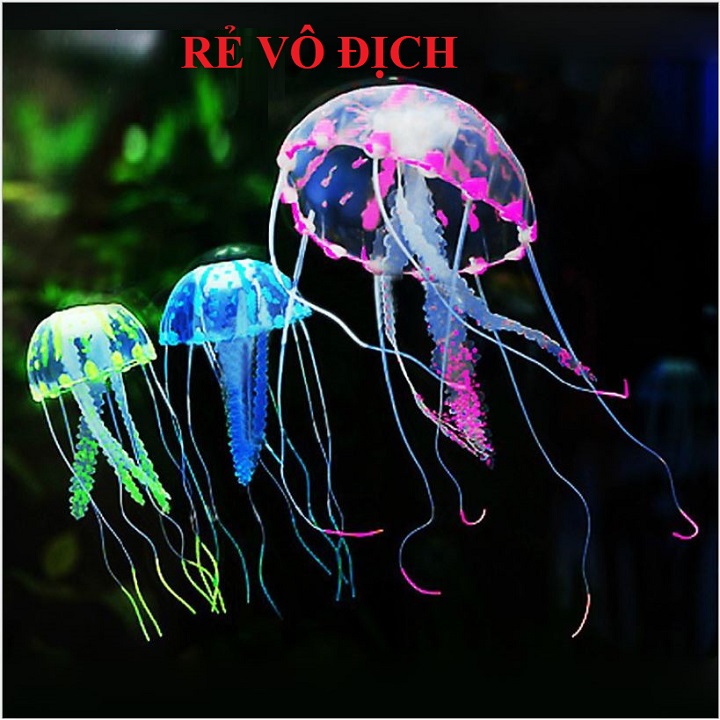 Sứa Phát Sáng Dạ Quang Trang Trí Hồ Cá, Bể Cá