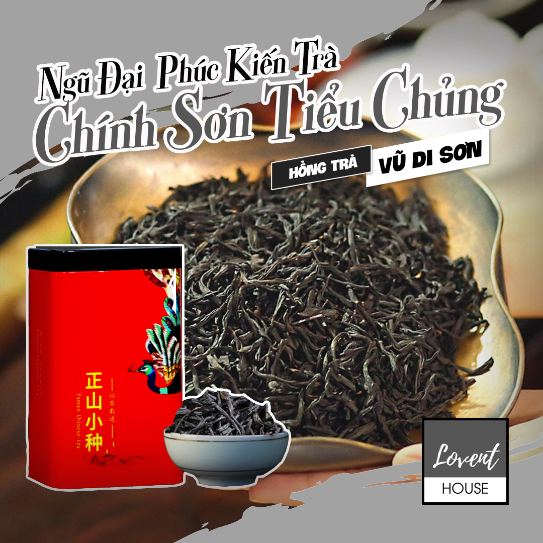 Hồng Trà Chính Sơn Tiểu Chủng Vũ Di -Hộp thiết Khổng Tước 100g -hậu ngọt béo -Ngũ đại danh trà Phúc Kiến [Lovent House]
