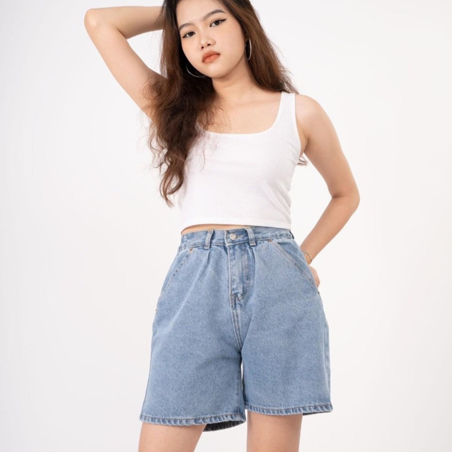 Quần short jean,quần đùi lưng chun bigsize