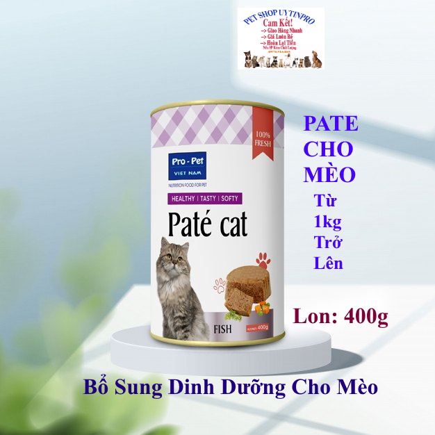 Hoàn tiền 10% Thức ăn dạng Pate cho Mèo PRO-CAT Lon 400g Hương vị cá Bổ