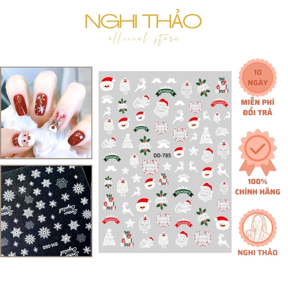 Sticker nail noel giáng sinh NGHI THẢO trang trí móng