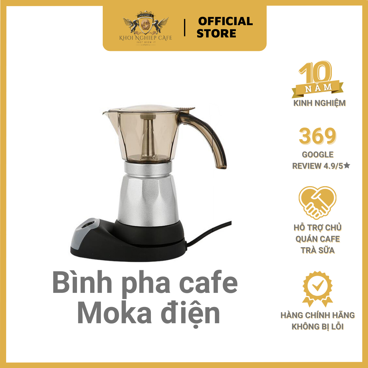 Moka Pot - Bình pha cafe Moka điện kiểu Ý | Mẫu mã sang trọng dành cho nhà hàng, quán cafe cao cấp