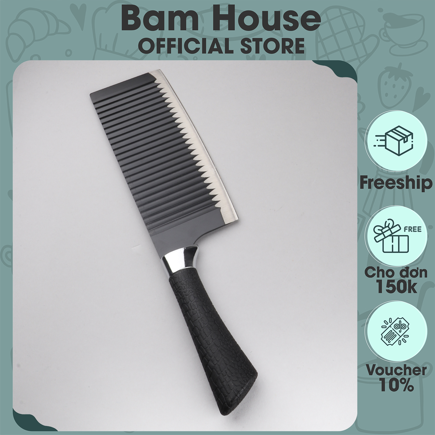 Dao đại làm bếp lưỡi thép siêu bén và cán cao su cao cấp DGSD01