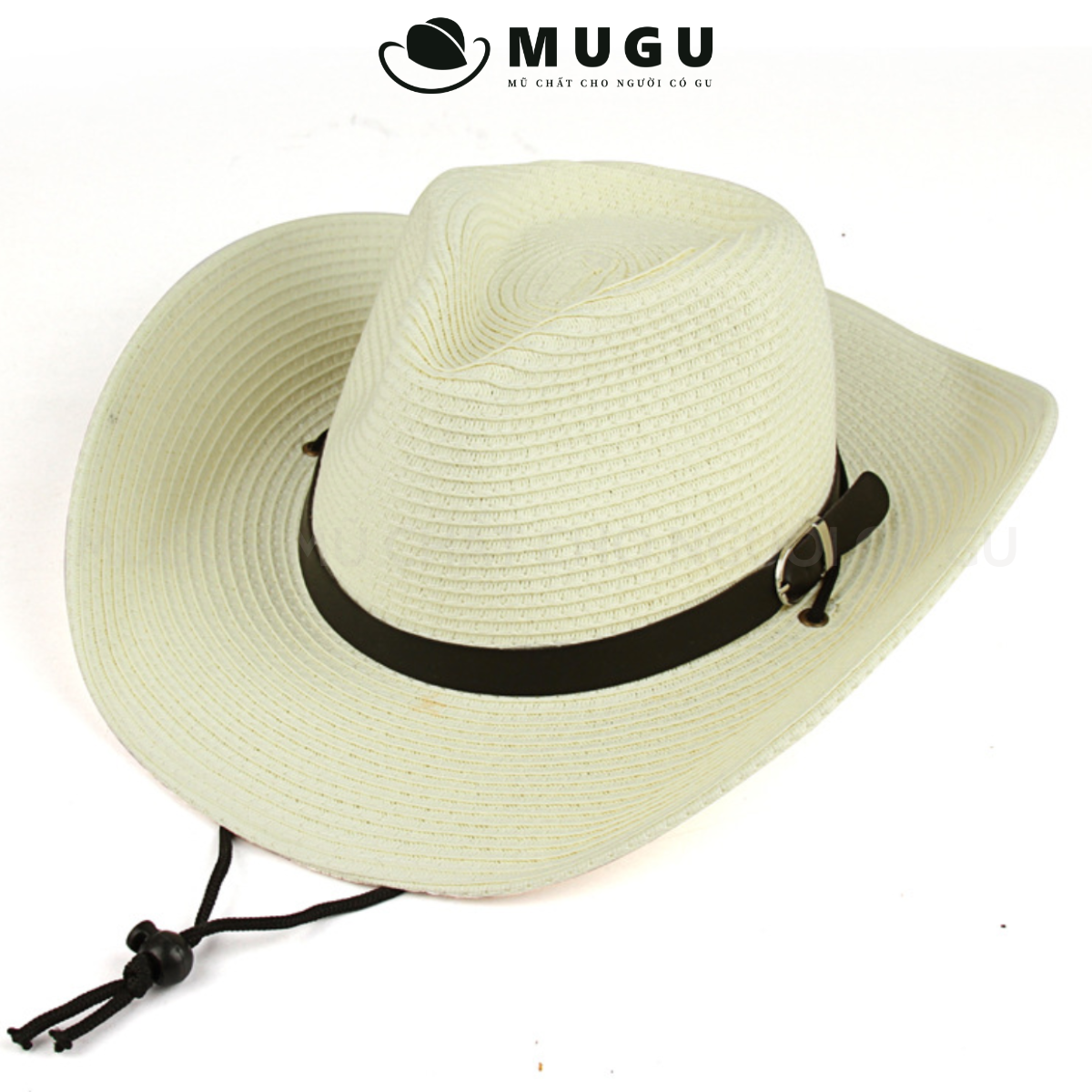 Mũ Cói Nam MC09 Cổ Điển - Mũ Cói Rộng Vành Thoải Mái | MUGU