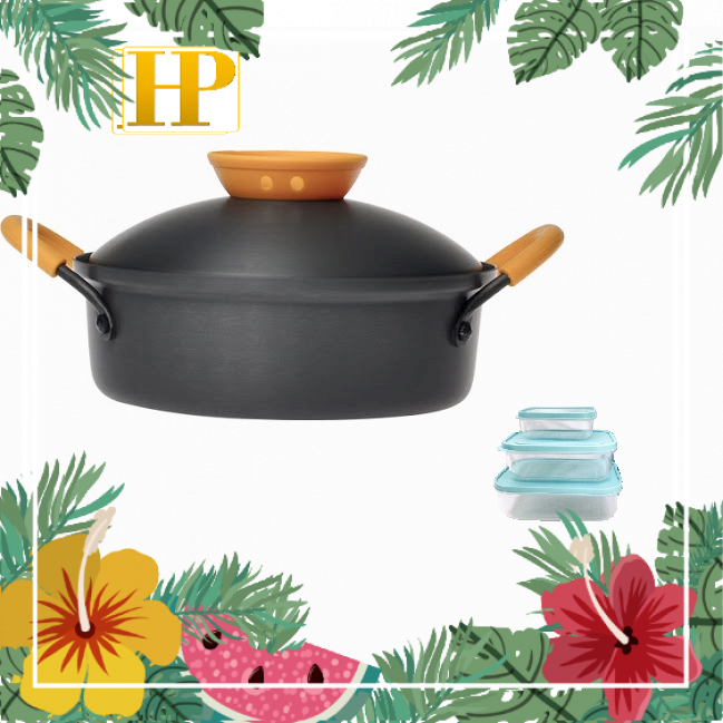 Nồi lock&amplock cookplus speed cook 22cm hai tay tầm lca3225y tặng kèm bộ 3 hộp nhựa