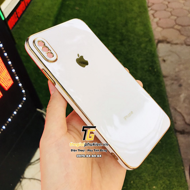 Ốp lưng dẻo vuông xi viền iPhone X, XS Max giả iPhone 12
