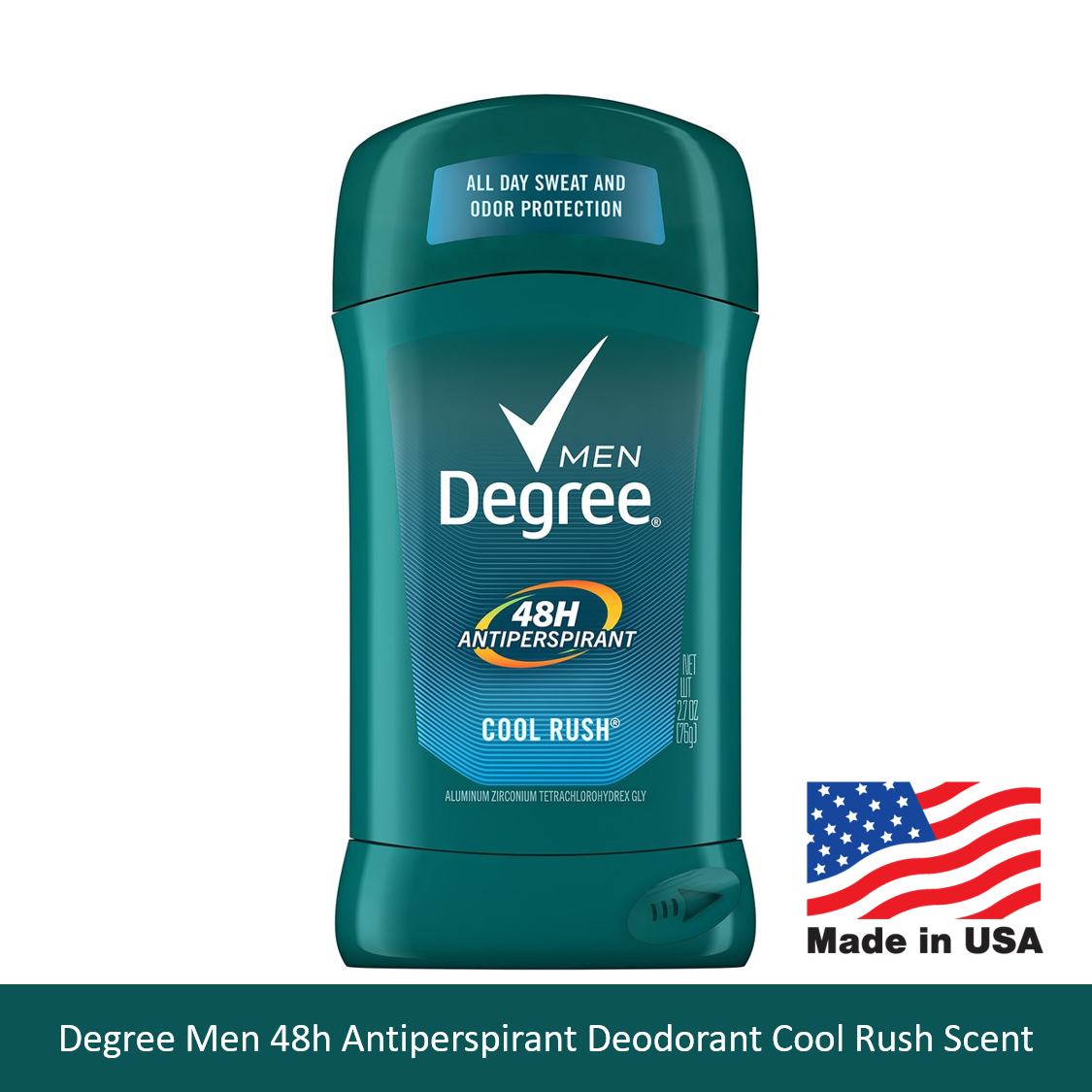 [HCM]Lăn sáp khử mùi dành cho nam Degree Men 48h Sweat and Odor Protection Odor Antiperspirant Deodorant Cool Rush Scent Net.Wt 76g