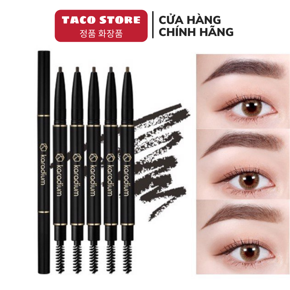 Chì Kẻ Mày Karadium Flat Eyebrow Pencil Hàn Quốc