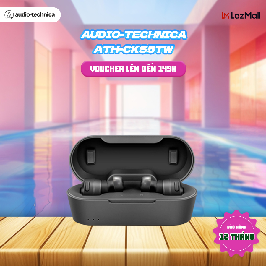 Tai nghe true wireless audio-technica ath-cks5tw solid bass - hàng chính hãng