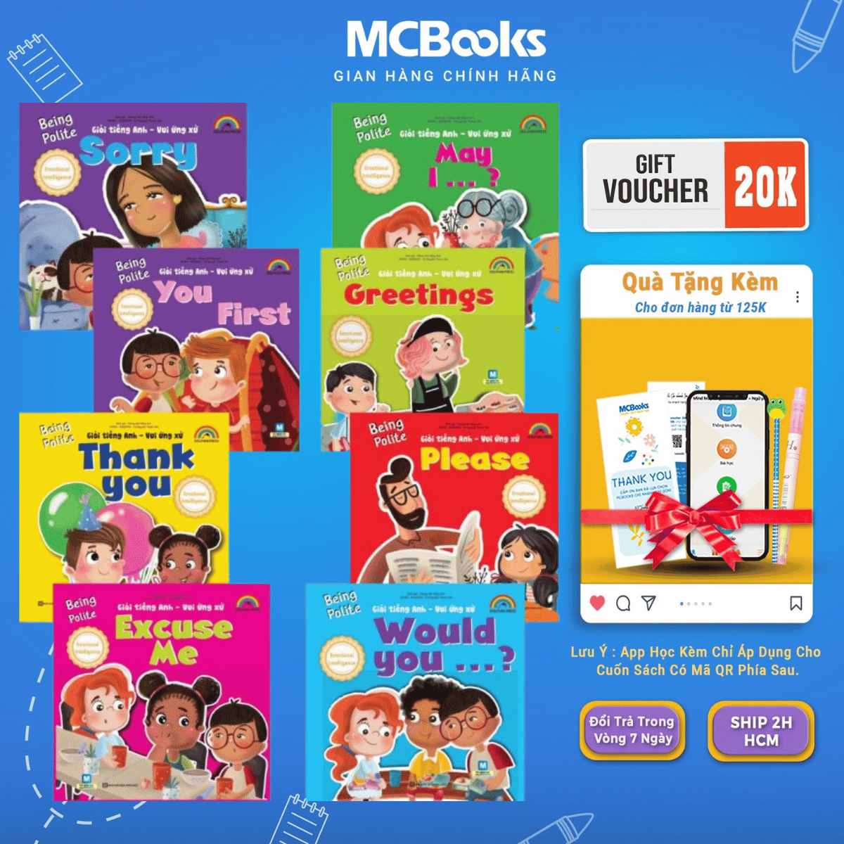 Sách - Combo trọn bộ 8 cuốn sách Being Polite - Giỏi tiếng Anh - Vui ứng xử - McBooks