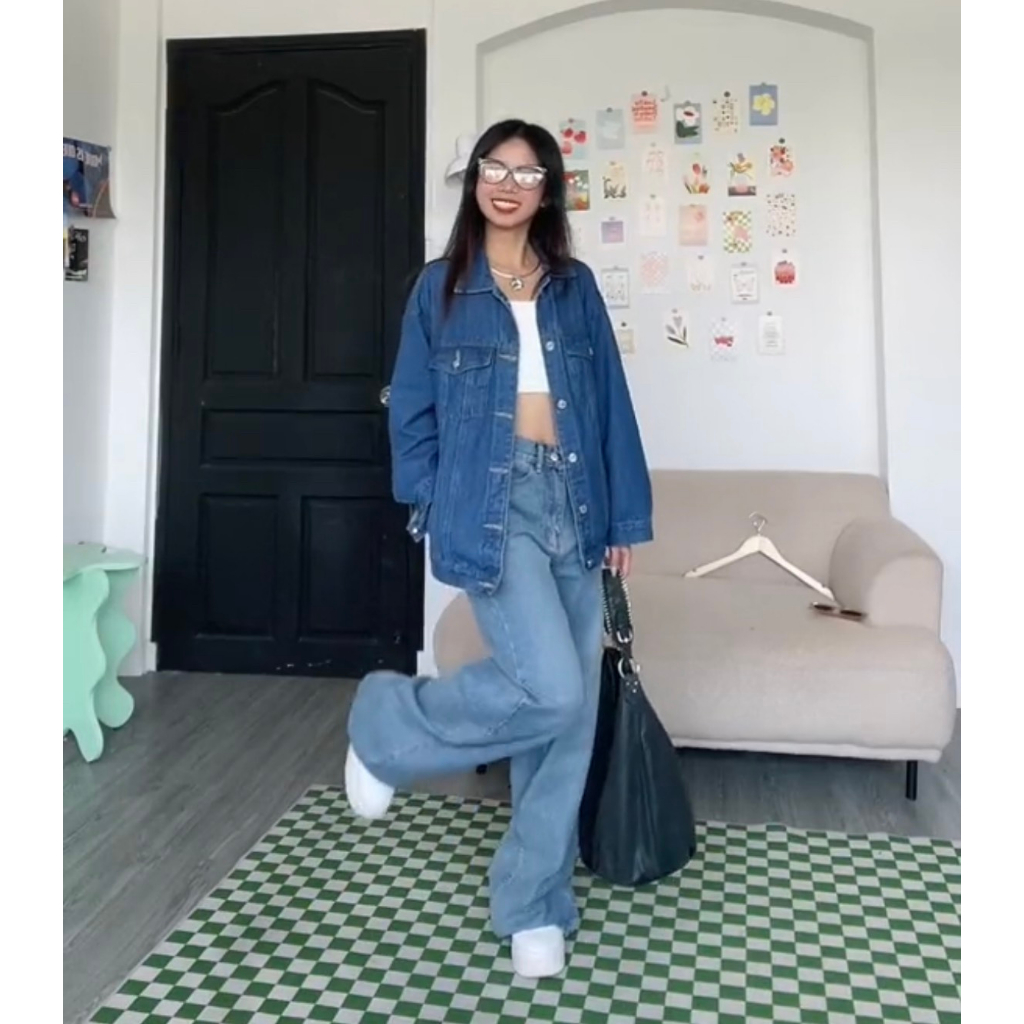 Denim Jacket - Áo khoác jean xanh đậm Remmus cho nữ