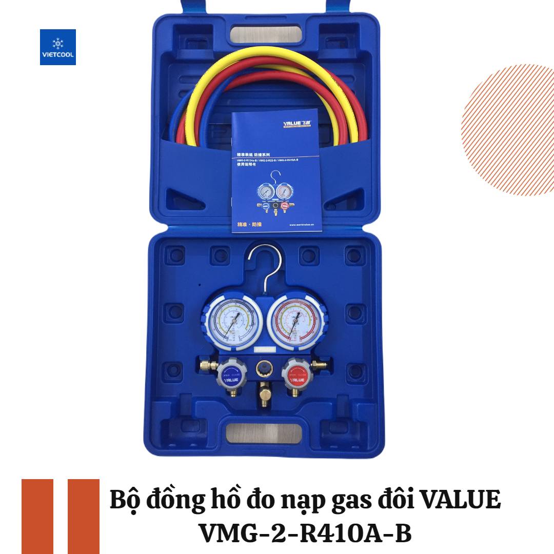 Bộ đồng hồ đo nạp gas đôi value model vmg-2-r410a-b