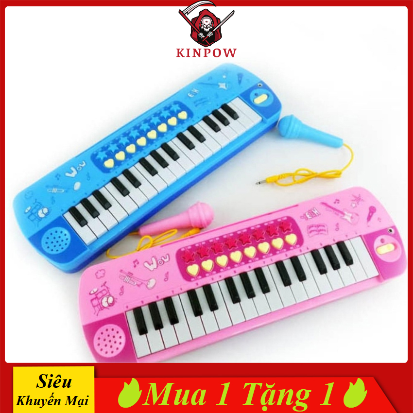 Đồ Chơi Đàn Organ Có Mic KINPOW Cho Bé Tập Làm Nhạc Sĩ, Phát Nhạc Nhiều Giai Điệu Dễ Thương