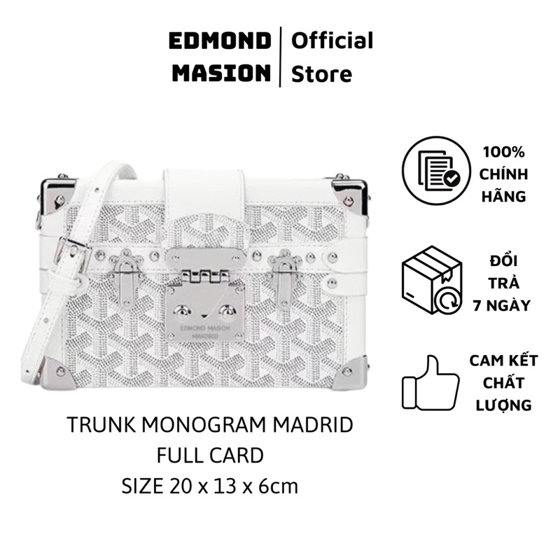 Túi trunk hộp edmond masion monogram nam nữ edm đeo chéo size 20cm