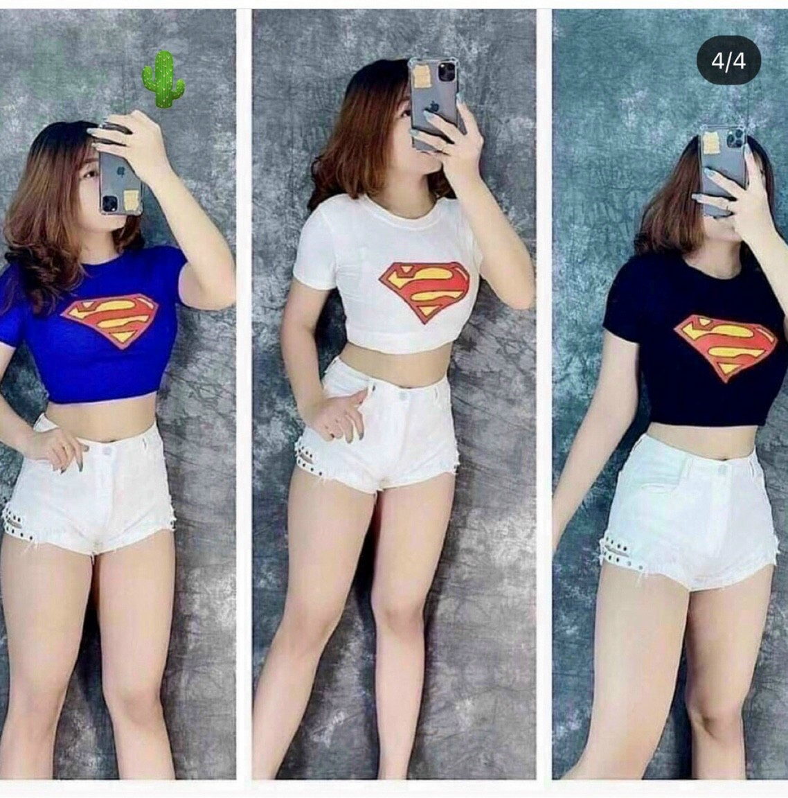 Áo croptop in hình siêu nhân siêu hot- Thời trang nữ hottrend