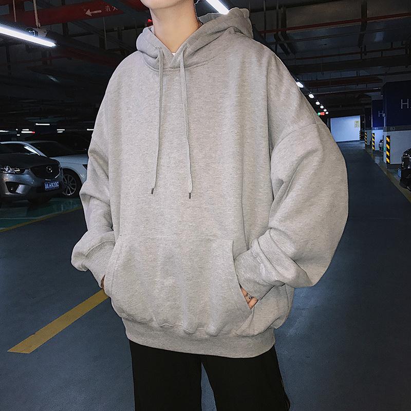 Áo hoodie basic trơn unisex , áo nỉ bông trơn xám