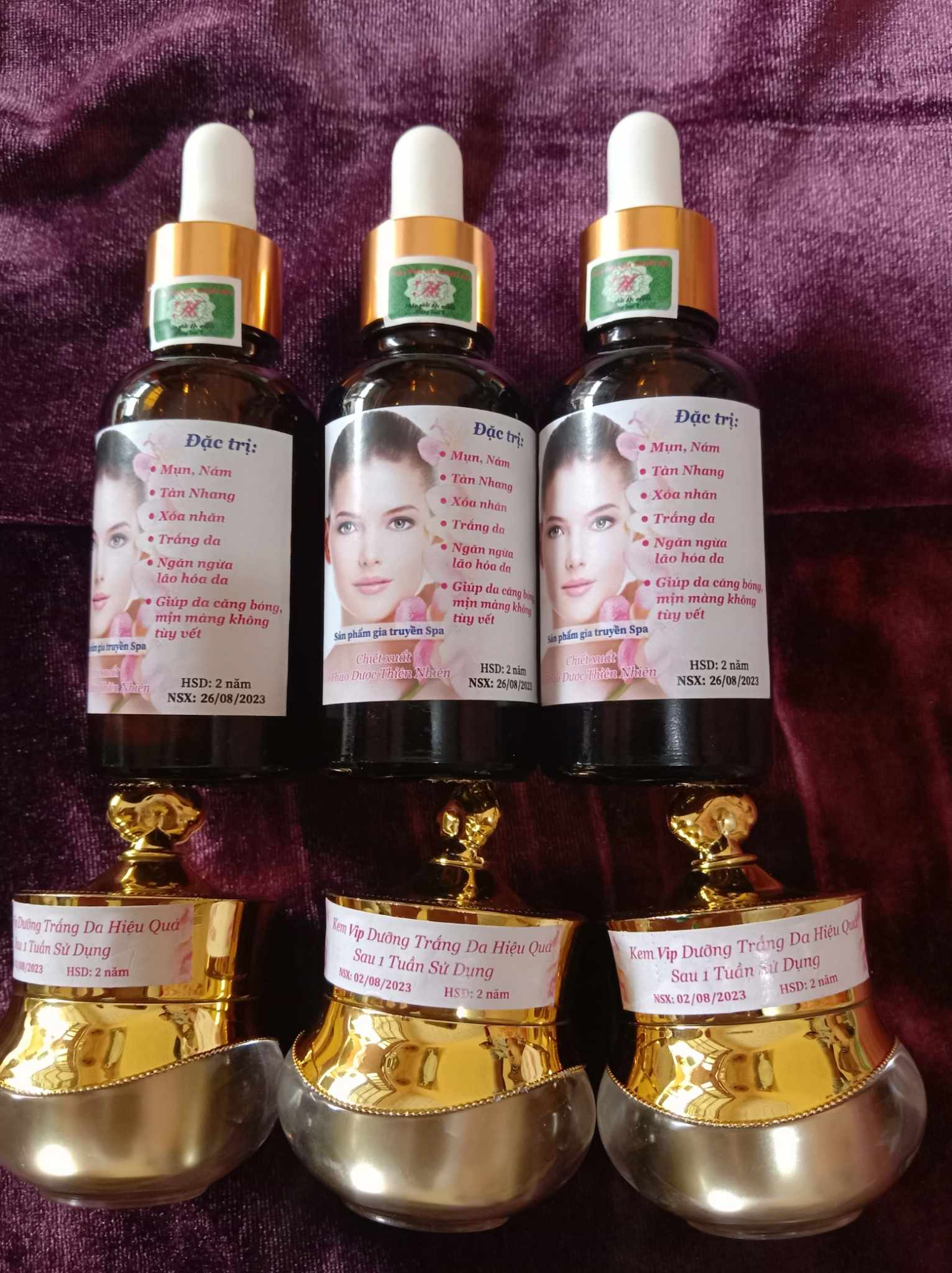 Combo 6: 3 serum tái tạo da + 3 kem dưỡng