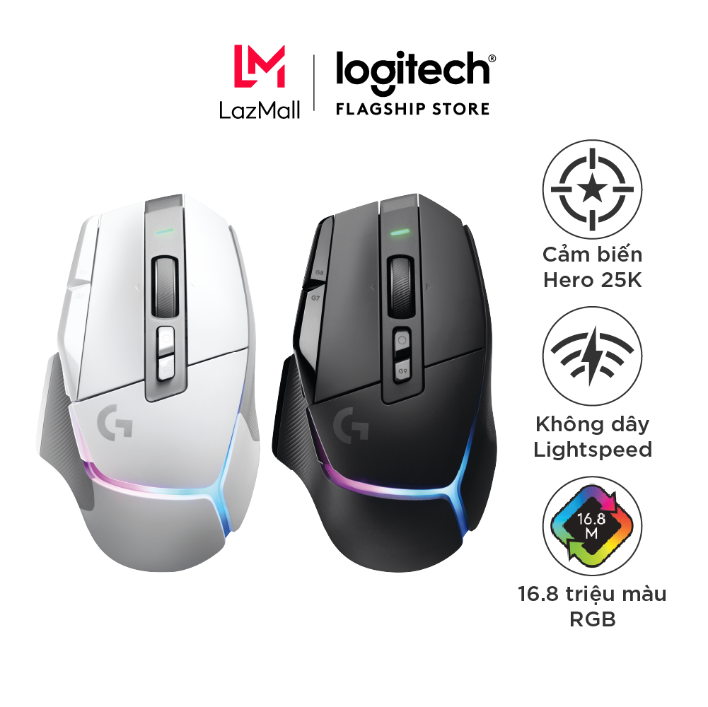 Chuột game không dây Logitech G502 X PLUS LIGHTSPEED – switch LIGHTFORCE Hybrid, RGB Lightsync, Cảm biến Hero 25K, Windows/Mac OS