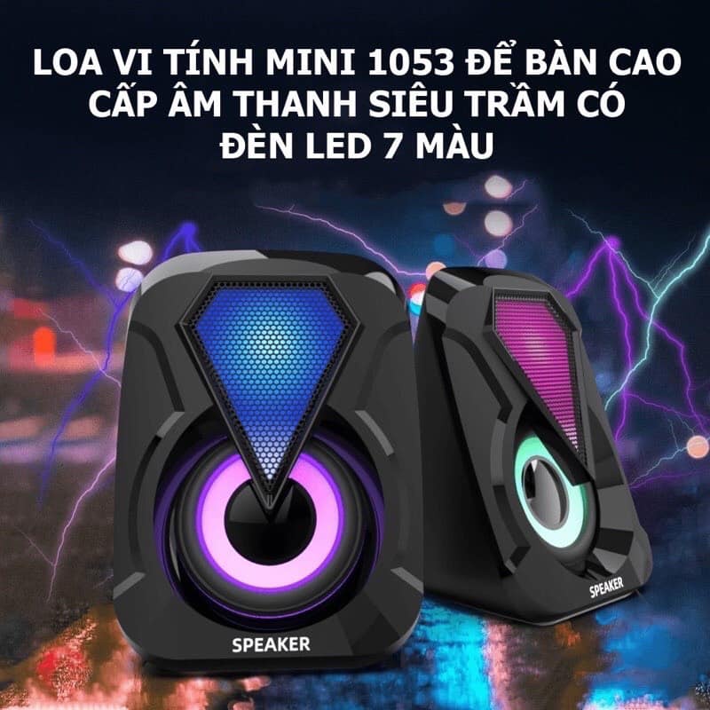 Loa vi tính Speaker Y-9077 dành cho máy tính, loa mini nhỏ gọn siêu đẹp có đèn led
