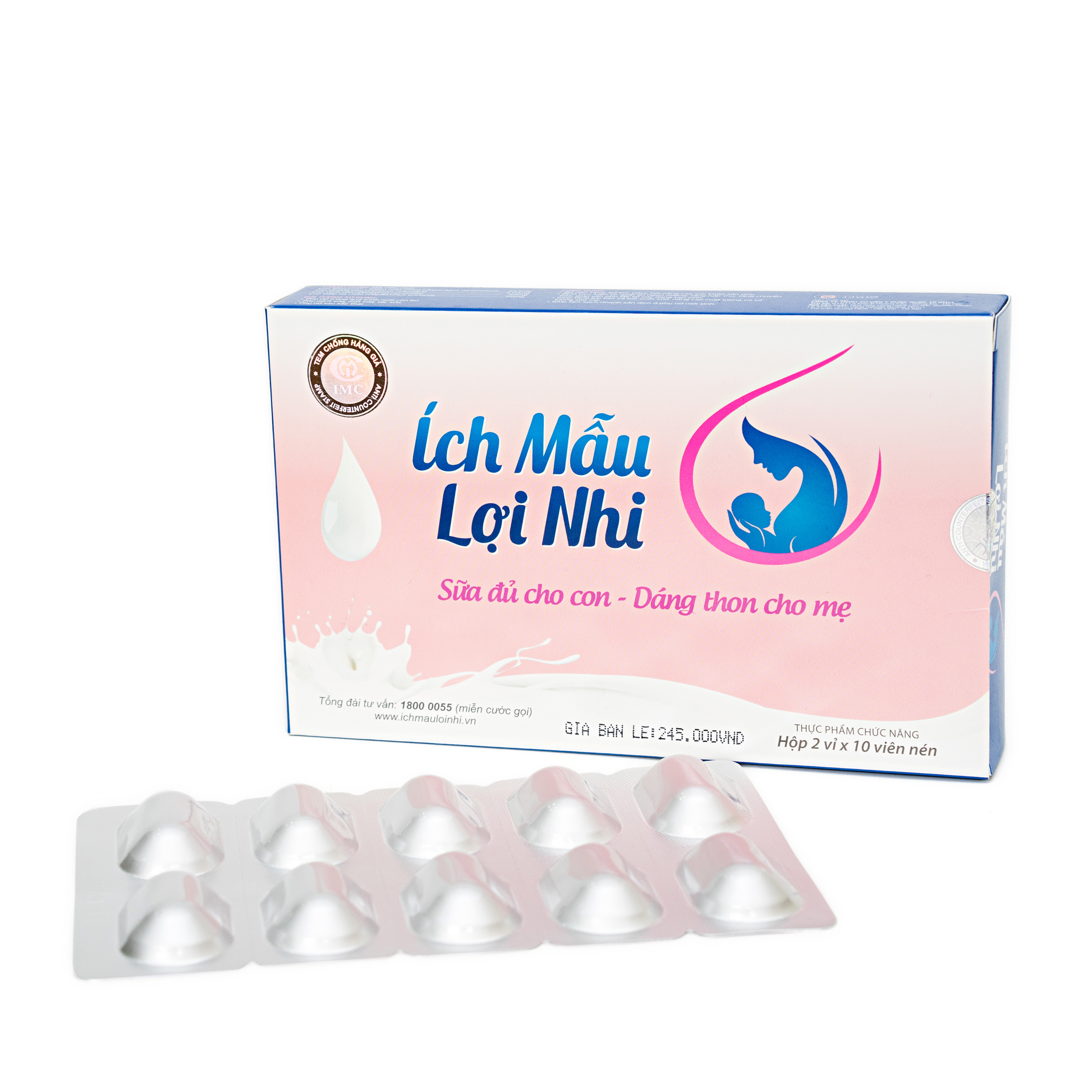 Ích mẫu lợi nhi hộp 2 vỉ x 10 viên