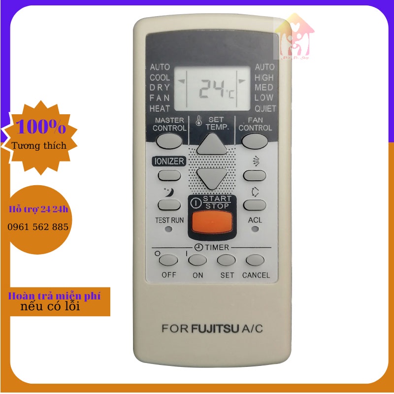 Điều khiển điều hòa fujitsu nút cam - MODEL:AR-PV1remote máy lạnh fujitsu