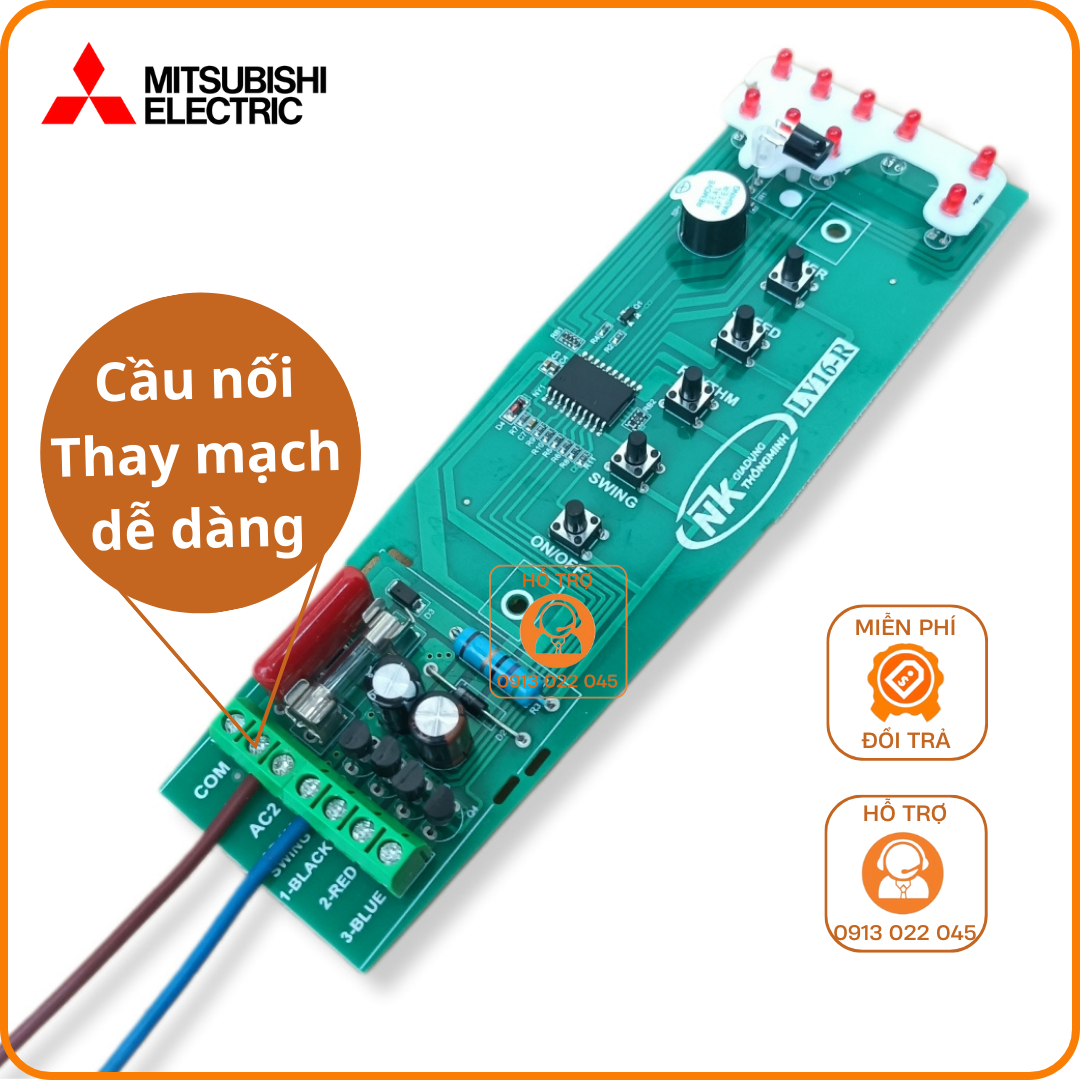 Bo mạch Quạt Cây Mitsubishi LV16 - Có cầu nối không cần hàn.