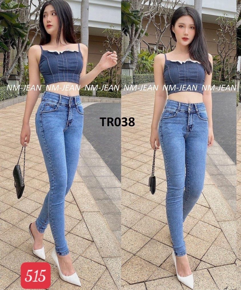 = 8 MẪU Quần JEAN Nữ Lưng Cao chuần shop VNXK bao đẹp chất lượng  JEANS bó co giãn vải dày mịn( đổi trả nếu không ưng)