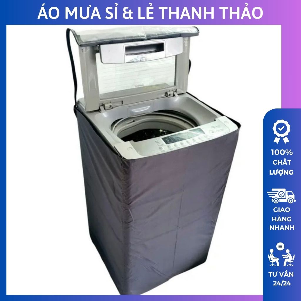 Túi Trùm Bọc Máy Giặt Cửa Trên Lồng Đứng Mặt Trong Suốt PVC Đường May Tỉ Mỉ Chắc Chắn