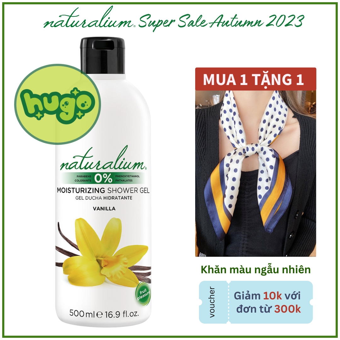 Sữa Tắm Naturalium Thiên Nhiên Hương Vani Làm Sáng Da xuất xứ Tây Ban Nha 500ml Hugo Shop