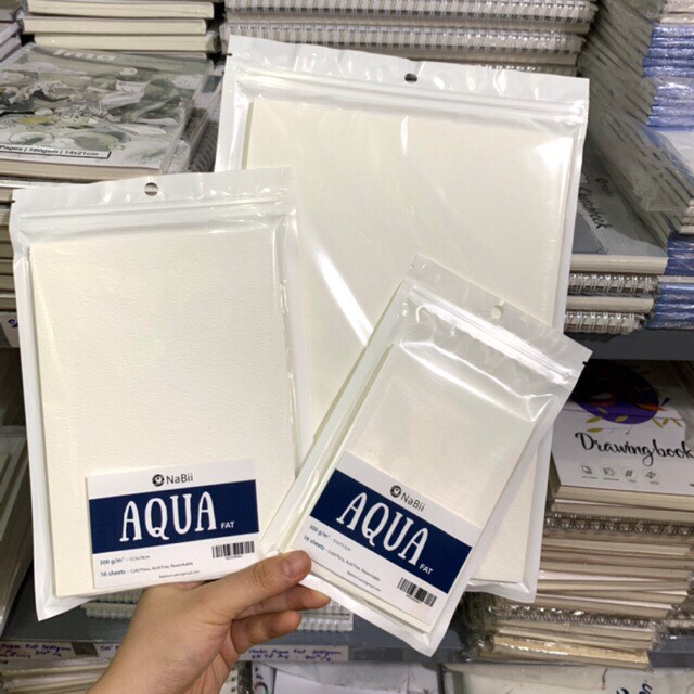 Giấy vẽ màu nước nabii aqua fat 300gsm, giấy tô màu