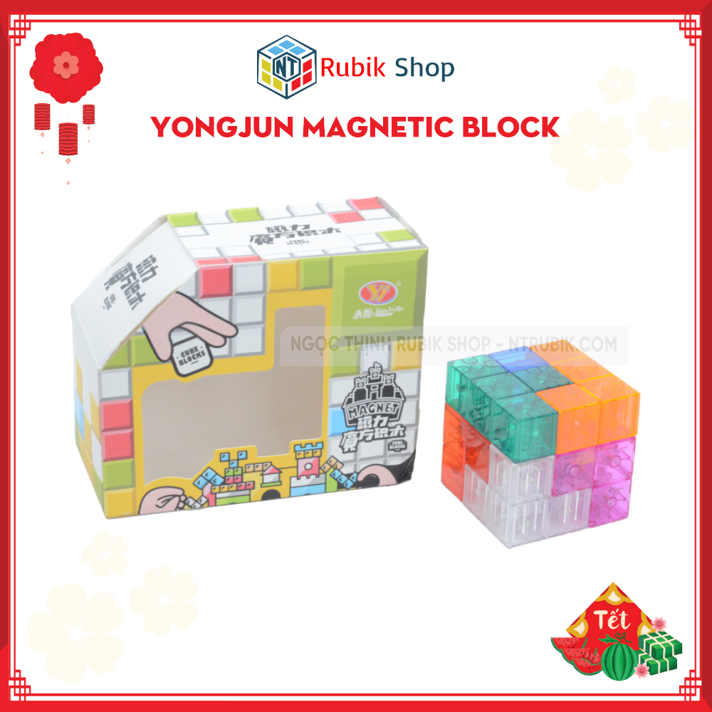 [Hoàn tiền 10%][Rubik Biến Thể] Rubik Yongjun Magnetic Block - Rubik lắp ráp đồ chơi sáng tạo