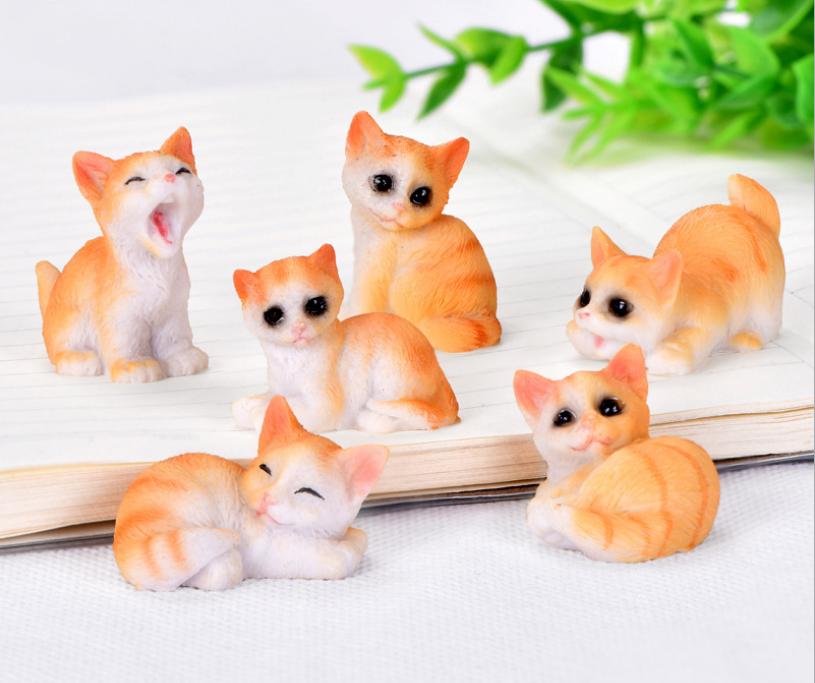Phụ kiện tiểu cảnh 6 mèo con dễ thương (giao ngẫu nhiên) trang trí tiểu cảnh, terrarium, chậu cây cảnh, sen đá, xương rồng, để bàn