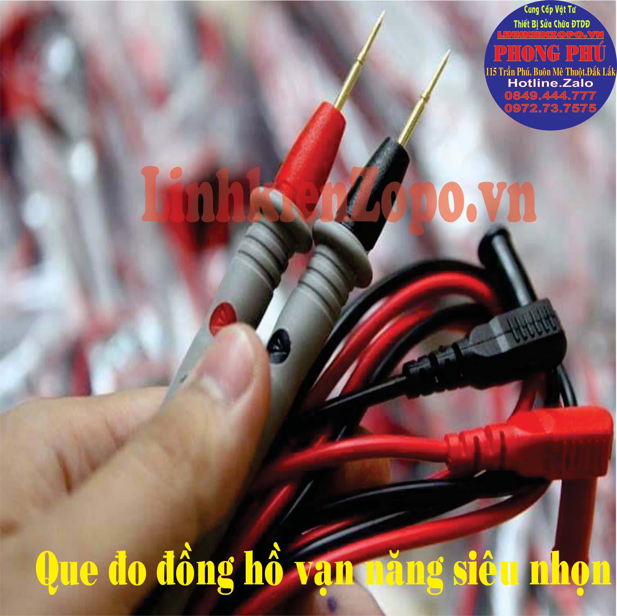 Bộ Que Đo Đồng Hồ Vạn Năng Đồng Hồ Số Đầu Kim Nhỏ Dài 1m
