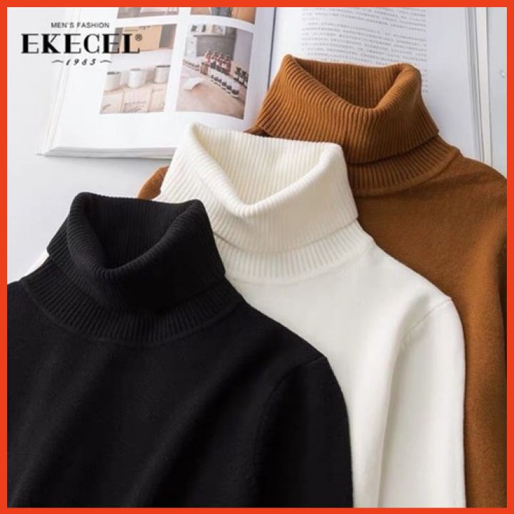 Áo Len Nam Cổ Lọ Dài Tay Áo Len Cao Cổ Đẹp Chất Len Mỏng Nhiều Màu