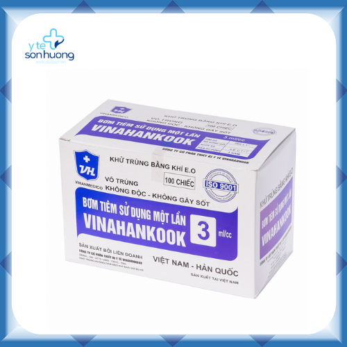 Bơm tiêm vinahankook 3cc mũi kim 25G x 1" Xi lanh  sử dụng 1 lần vianhancook 3ml