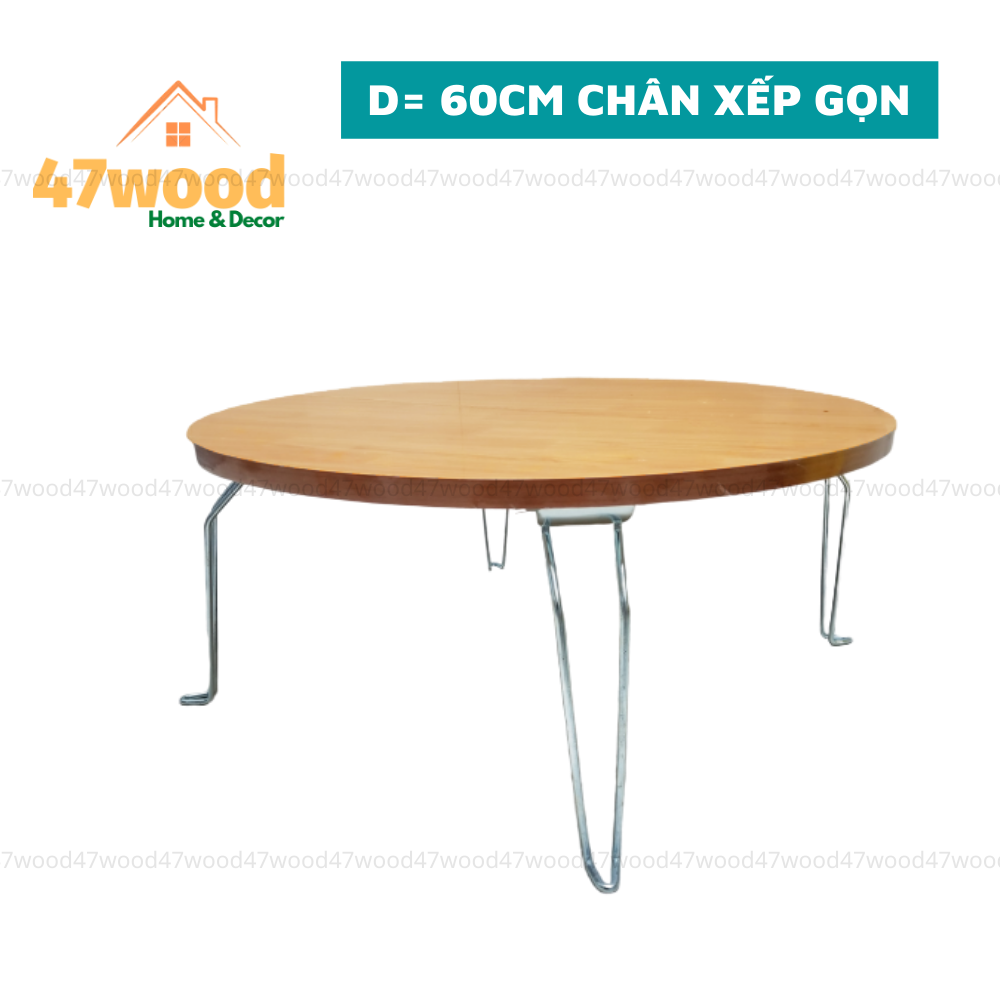 Bàn gập gọn đường kính 60cm cao 30cm